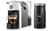 Lavazza Modo Mio coffee machine white with Milk Easy Frother Bundle