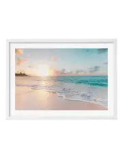 [Profile Australia] Australian Made Beach Sunrise Art Print A1 Frame in White