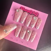 Polka Dot French Butterfly Spring/Summer Evening Luxury Press-On Nails