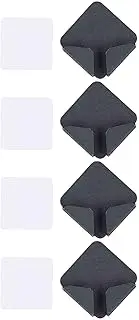Power Cable Rack Wall Mounted Socket Hook Holder Black Aluminum Alloy 4Pcs No Punch Design for Bathroom Kitchen Living Room
