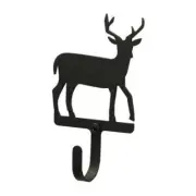 Village Wrought Iron WH-3-S Deer Wall Hook Small - Black