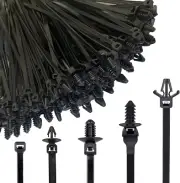 160Pcs Universal Nylon Push Mount Cable Zip Tie,Nylon Self Locking Cable Strap,H
