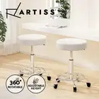 Artiss 2X Round Salon Stool Swivel Barber Hair Dress Chair Hydraulic Lift PU