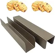 2 Pcs U-Shape Non-Stick Biscuit Cake Bread Mold Baguette Toast Mould, Rectangle Cookie Cutters, Carbon Steel Cookie Mold, Rectangle Cake Pan Cranberry Cookies Molds for Kitchen Baking(24.5x4x4cm)