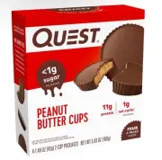New QUEST Peanut Butter Cups 1g 11g Protein Net Carbs Sugar 5.93oz (1 Box)