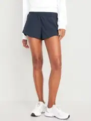 Old Navy Women's Mid-Rise StretchTech Run Shorts Navy 3-inch inseam Size XL