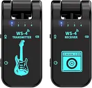 xelea 2.4G WS-4 Wireless Guitar System Guitar Transmitter Receiver for Electric Guitar Bass 48K/16bit Real-Time Transmission