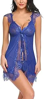 [WANFJ] Women's Erotic CostumesErotic LeatherSexy Underwear Sexy Perspective Strap Nightdress Temptation