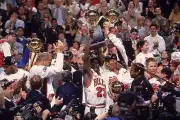 NBA Finals Chicago Bulls Michael Jordan and Scottie Pippen victori- Old Photo