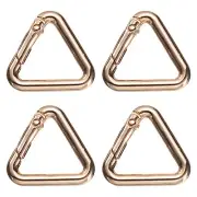 4 Pcs Triangle Spring Key Ring 1 Inch Metal Buckle, Gold