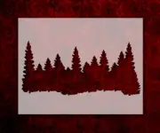 Forest Line Pine Trees Smokey Mountains 11" x 8.5" Stencil FREE SHIPPING (269)