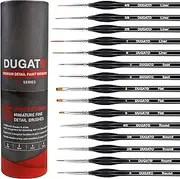 Detail Paint Brush Set, 15pcs Fine Miniature Paint Brushes Kit with Ergonomic Triangular Handle, Holder and Travel Bag, Perfect for Acrylic, Oil, Watercolor, Art, Scale, Model, Face, Paint by Numbers