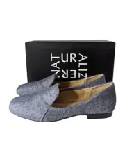 Naturalizer Emiline Desert Sparkly Blue Denim Flat Slip On Shoes Loafers 9 New