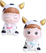 CAXUSD 2PCS Cow Shape Cake Decor for Birthday Parties Adorn Your Cake with Charming Nursing Bottle Design for Celebrations Parties and Home Decoration Styles White