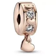Pandora Rose Gold Plated Infinite Hearts Sparkling Dangle Clip Charm 782253C01