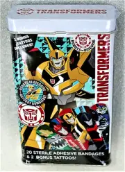 Transformers Robots Adhesive Bandages Collectible Tin NOS New 2015 + Tatoos