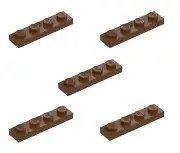 5 New LEGO Reddish Brown 1x4 Plates 3710 flat panel city building creator plate
