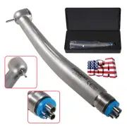 Dental High Speed Handpiece Ceramic Rotor Push Button 4 Holes Single Way Spray