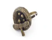 Bird Nest Ring Adjustable Ring Antique Bronze plated brass 8US size 2737