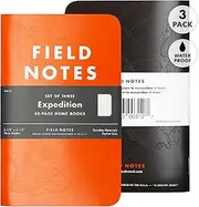 Field Notes: Expedition 3-Pack Waterproof Notebook with Dot-Graph Paper - 3.5" x 5.5"
