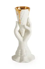 Jonathan Adler Gilded I-Scream Vase in White /Gold at Nordstrom