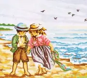 "Children" Printed Needlepoint Tapestry Canvas A35
