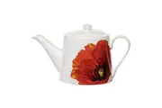 Ashdene Red Poppies Fine Bone 900ml Teapot Kettle Hot Tea Drink Maker w Infuser