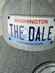 Washington License Plate Patch Cap Hat The DALE Adjustable Gray New 7. 1/2-7.5/8