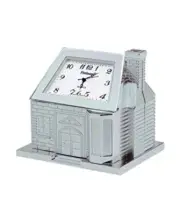 Sanis Enterprises House Clock, 2.5 by 2.5-Inch Silver