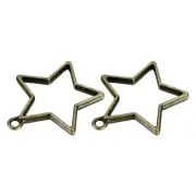 10 Pcs Star Shape Geometric Hollow Frame Pendants (Bronze)