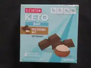 (1) Box Elevation Keto Bar Macadamia Nut 4 Bars & 6.36 Oz