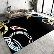 3D Goldfish Animal Area Rug Colorful Circles Lines Indoor Carpet for Kids Room 80 x 220 cm