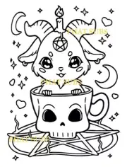 Sublimation Print Pentagram Goat Ready to Press Heat Transfer