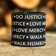 Set of Do Justice Love Mercy Walk Humbly Wristbands Micah 6:8 Silicone Bracelets