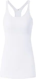 [Generic] Ribbed Workout Tank Tops For Women With Built In Bra Tight Racerback Scoop Neck Athletic Top Cotton Spaghetti Strap Tops for Women