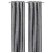 BLÅHUVA room darkening curtains, 1 pair, light grey, 145x250 cm