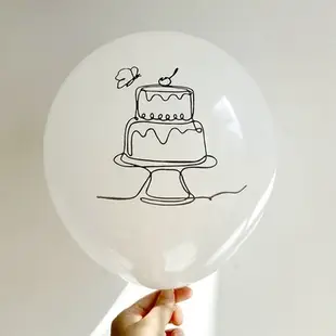 【歡樂打鐵】12吋韓版木馬蛋糕慶生氣球 100天氣球 生日周歲派對佈置