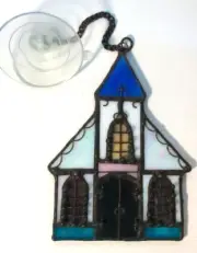 Church Stained Glass Hanging Window SunCatcher Wall Art Piece