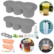 2 Pcs Ice Cube Tray for Tumbler Silicone Ice Cube Molds with Lids Easy -
