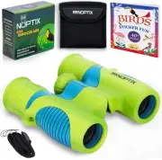 Binoculars for Kids, Girls or Boys Real Kids in Vibrant Green Blue