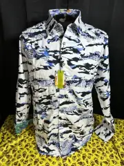 Robert Graham SCALES Multicolor Embroidered Geometric Casual Shirt - Sz. L - NWT