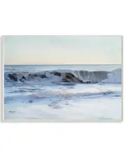 Stupell Coastal Evening Beach Cresting Wave Photograph by Elizabeth Erquhart