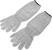 HOMOCONO Men's Industrial Cut Resistant Gloves 5 Finger Long Arm Guards Pruning Gloves Puncture Proof Comfortable for Gardening