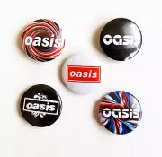 OASIS Badge Button Set 25mm 1" Pins Pinback 90s Liam Gallagher Noel Wonderwall