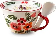 Soup Bowl,Rice Bowl,reakfast Bowl,LargeSoup Cup with Handle and Spoon, Breakfast Bowl for Cereals, Soup Bowl Microwave Soup Bowl Safe-Light pink-15x13x9cm, 700ml (Color : B, Size : 16.5x13.5x9cm 600