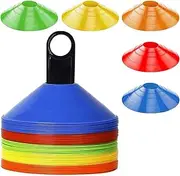 HBWHNIU Marking Cones, Football Cones for Football Training, with Tie Down Strap and Mesh Pocket, Football Accessories, Sports Hat for Hockey, Ice Skating, Handball, Coordination Training