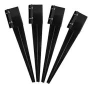 Metal Ground Spike Heavy Duty Black Coated Powder Fence Stakes Post Support
