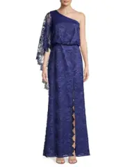 Aidan Mattox Lace One-Shoulder Gown, Asymmetrical neckline, Size 10, $395 NWT