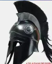 Medieval Corinthian Helmet Black Plume Liner Greek Armor Knight Spartan Costume