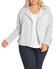 Nic+Zoe Plus Fringe Mix Knit Jacket